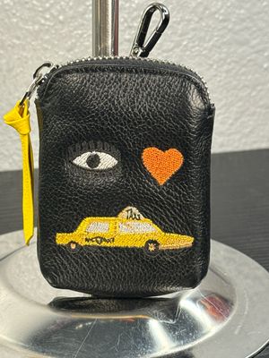 MIN &amp; MON Black Leather Charm/Pouch NWOT