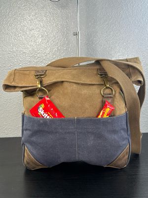 CARGOIT Canvas, Convertible, Crossbody, Or Backpack Purse With Leather Trim