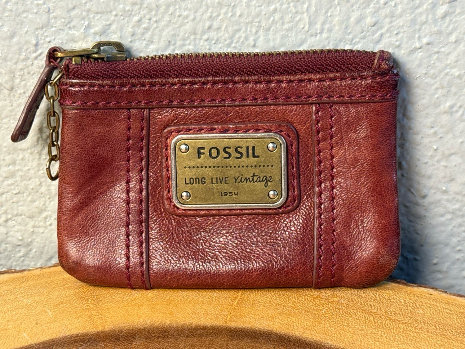 Fossil Leather Card Coin Pouch