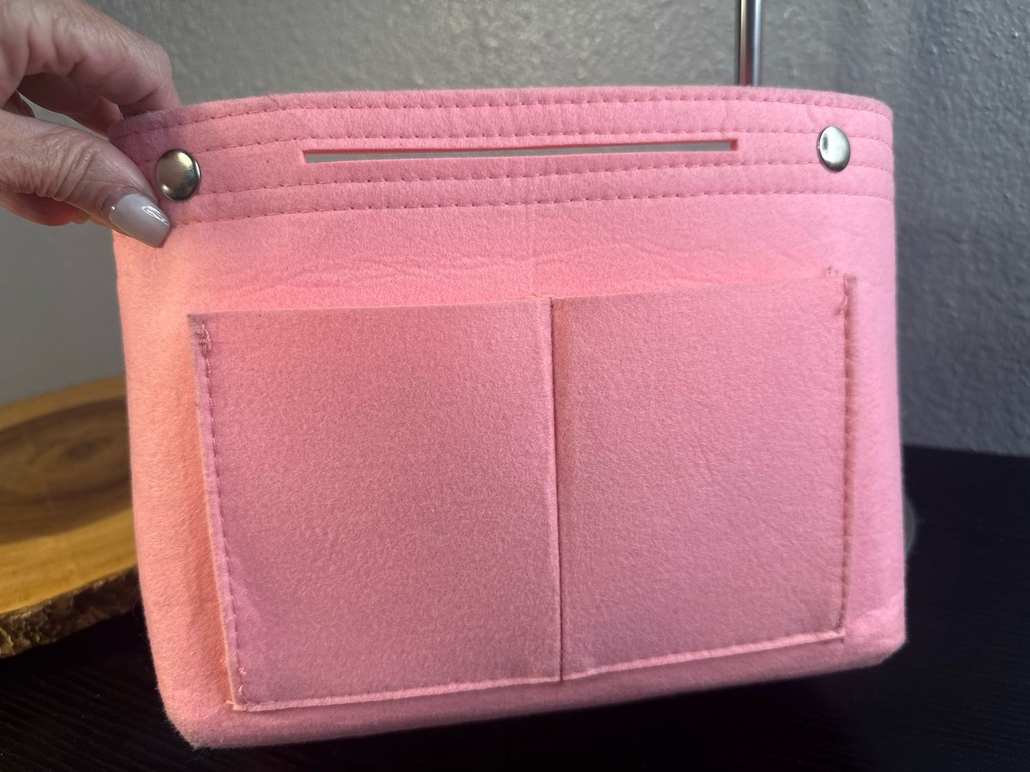 Bag Interior Organizer, Pink Felt