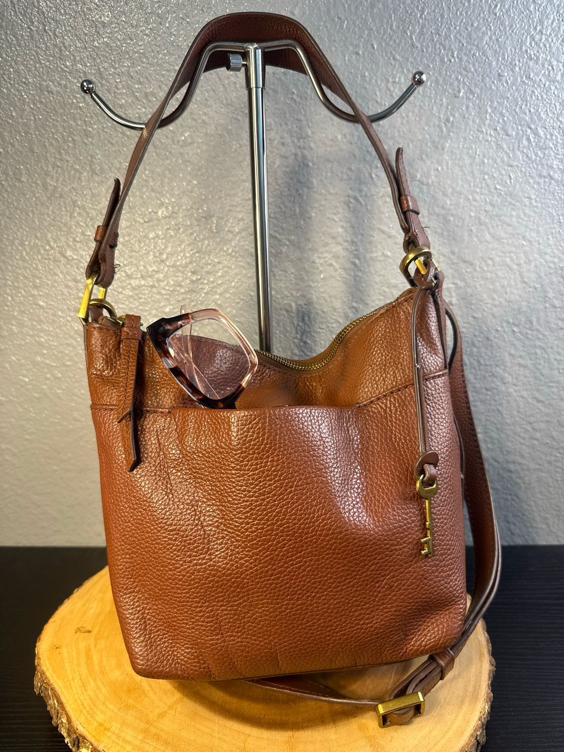 Fossil Vintage Brown, Leather Hobo Or Crossbody Bag