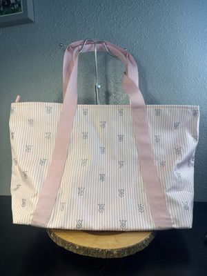 Victoria’s Secret, Baby, Pink And White Stripe With Crystals, Large Tote