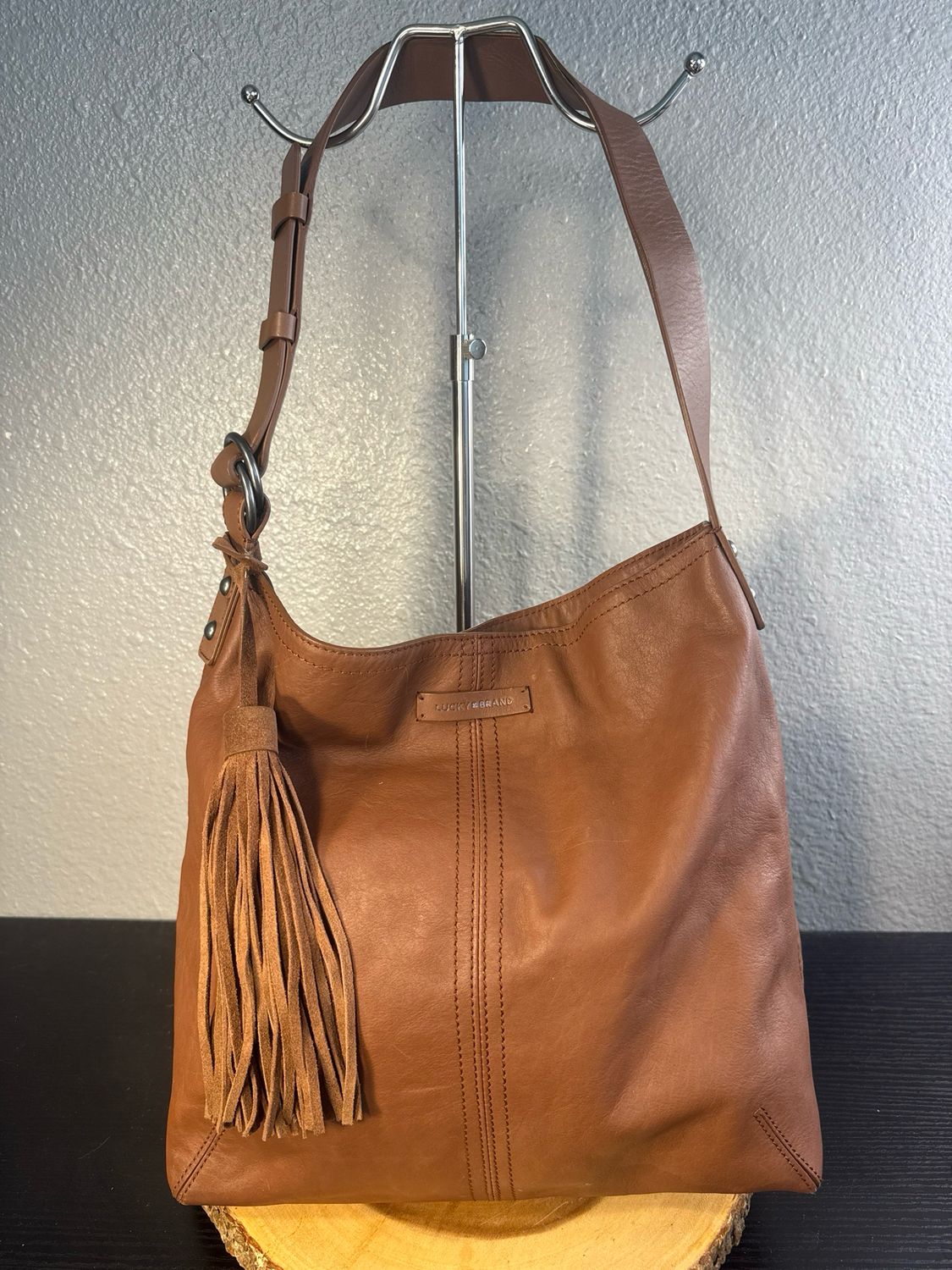 Lucky Brand, Brown, Leather Hobo Bag