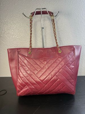 Tori Birch, Alexa, Burgundy, Leather Flat Tote