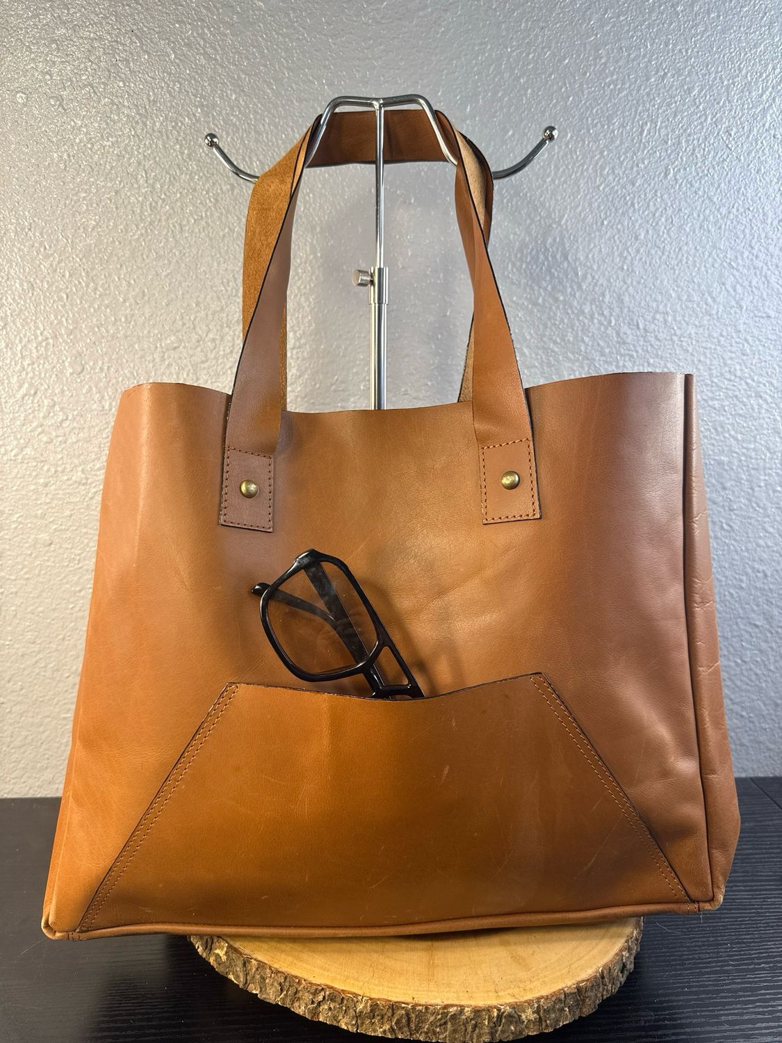 Unbranded Brown Raw Leather Tote Bag