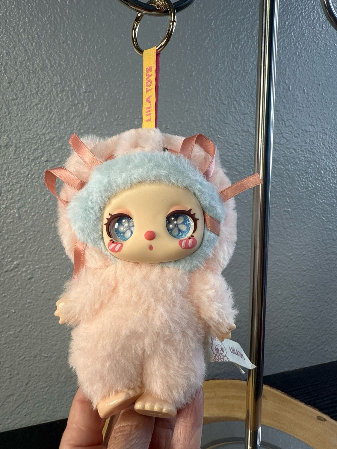 Liila Lucky, Cat, Pink, Plush Bag, Charm Keychain