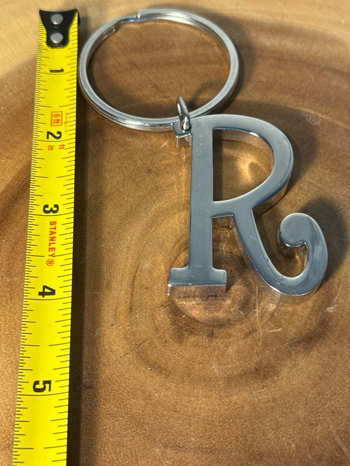 Initial Our Silvertone, Large Keychain Or Back Charm