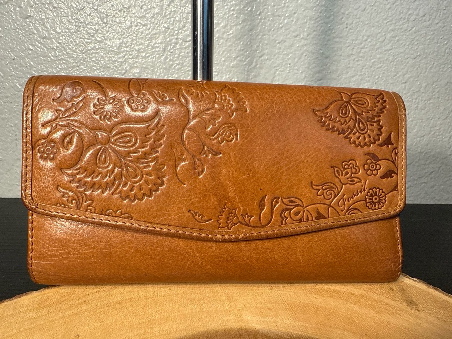 Fossil, Vintage Brown, Leather, Embossed Wallet