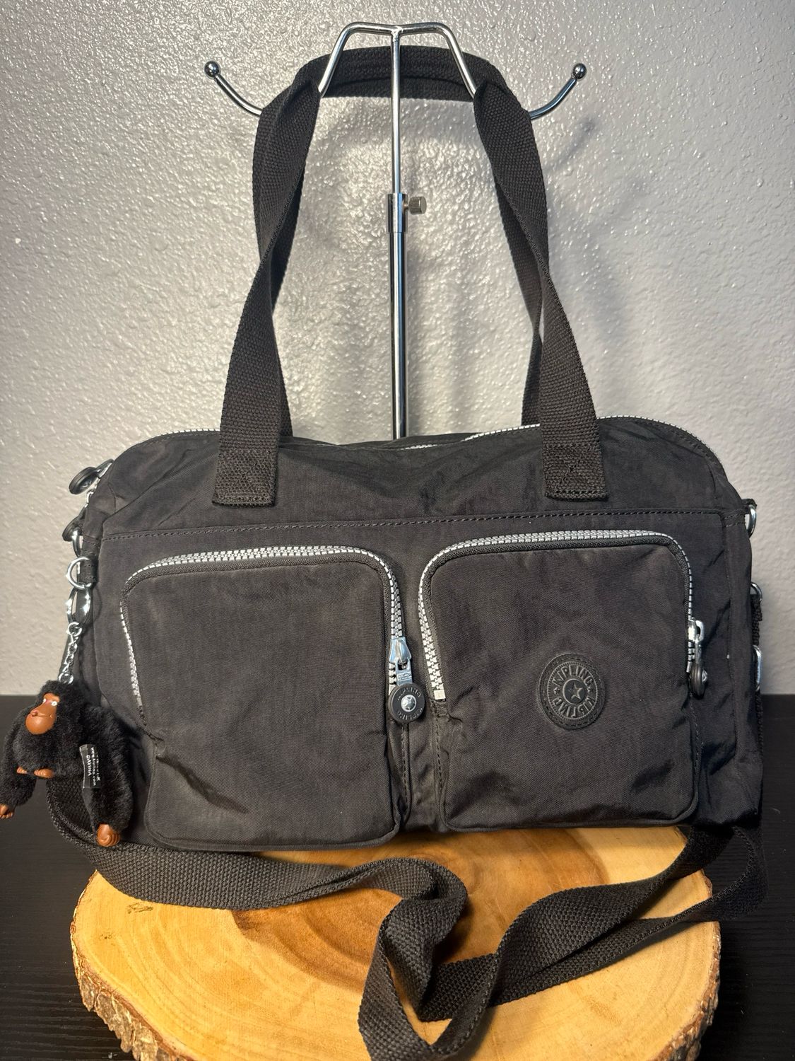Kipling, Black Nylon Crossbody Or Tote Style Satchel NWOT