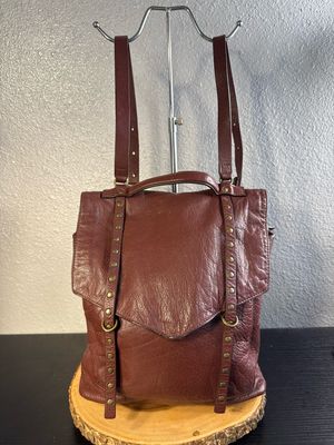 Lucky Brand, Mahogany, Leather, Studded, Backpack Purse
