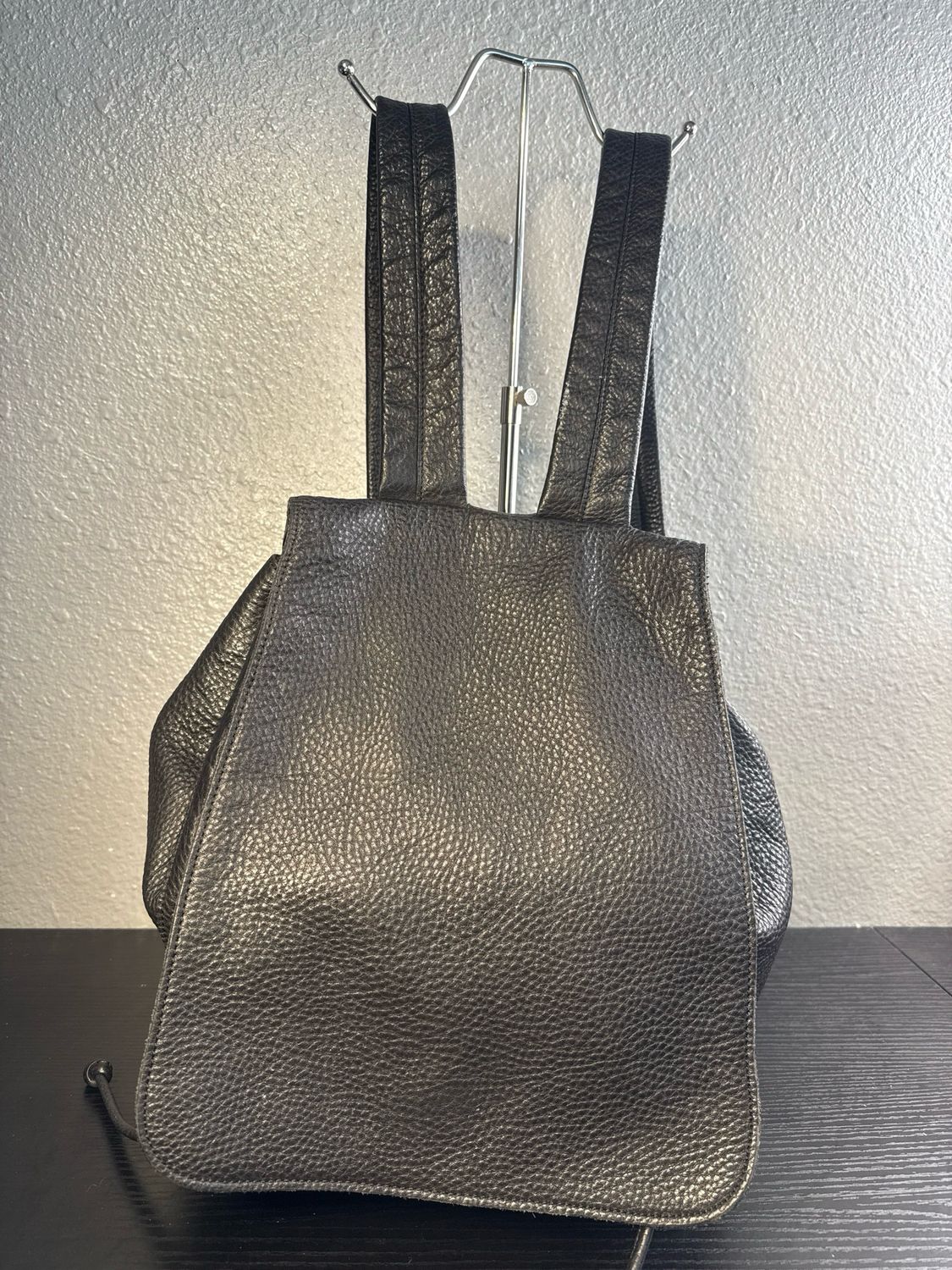 Dkny Black Pebbled, Leather Backpack Purse