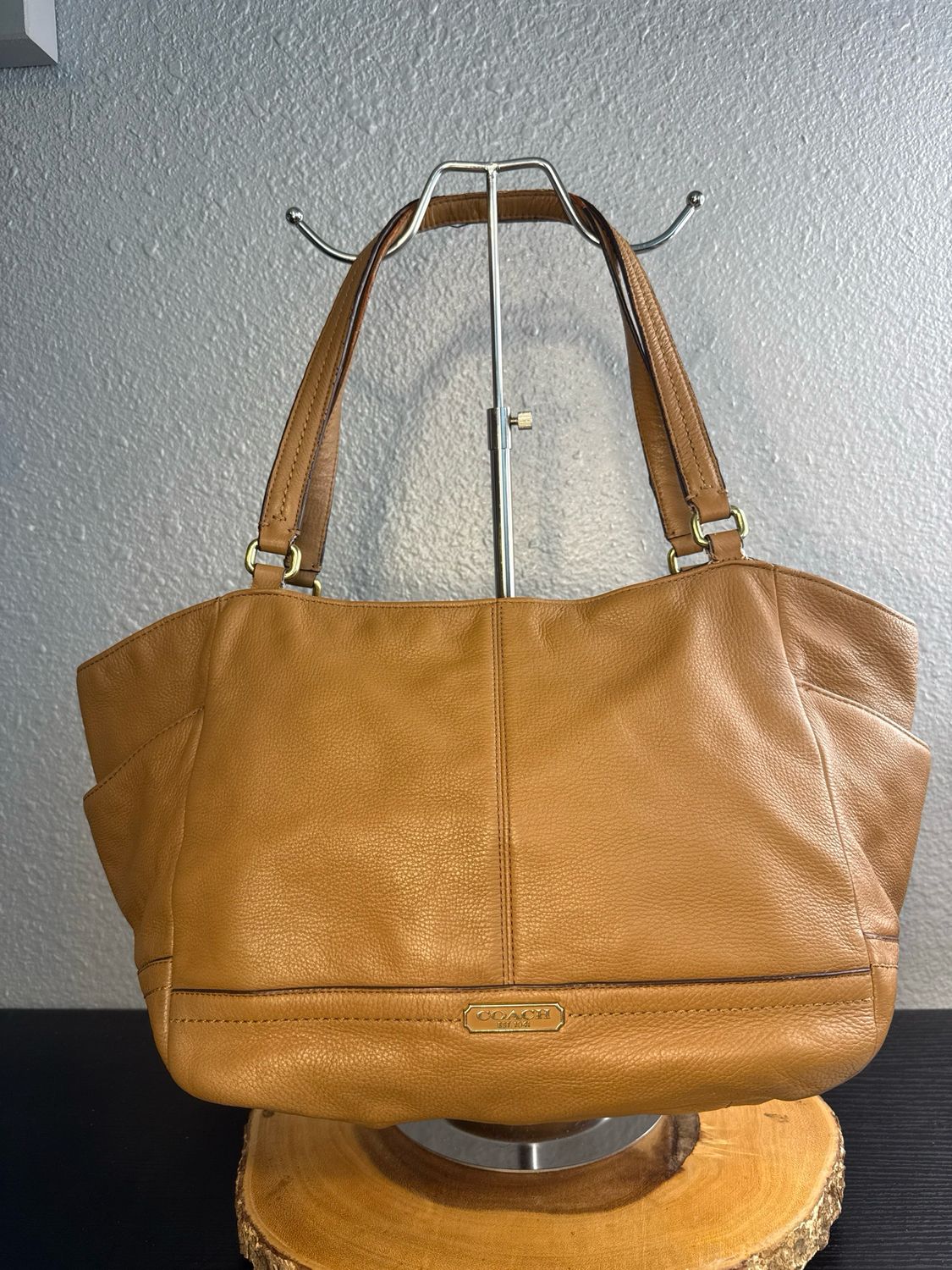 Coach Tan Leather East West Tote Bag