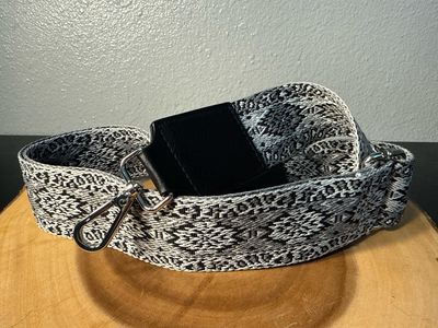 Guitar Strap, Black And White With Silver Hardware New Without Tags