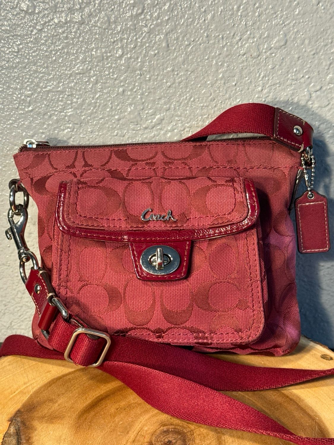 Coach Burgundy Signature Crossbody Bag