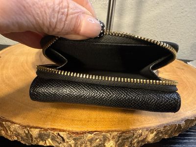 Coach Black Saffiano Leather Compact, Wallet, New Without Tags