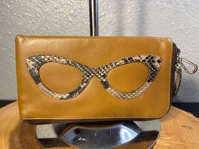 ILI Brown Leather Glasses, Case Wallet Combination