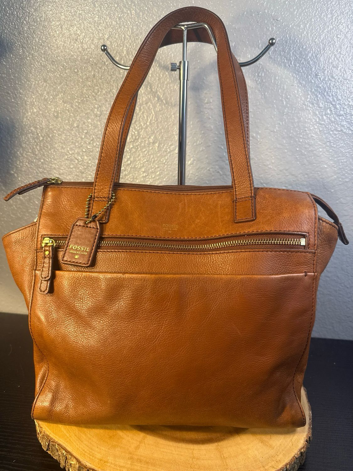 Fossil Vintage Sydney Tote, Brown Leather Excellent Condition Rare Find