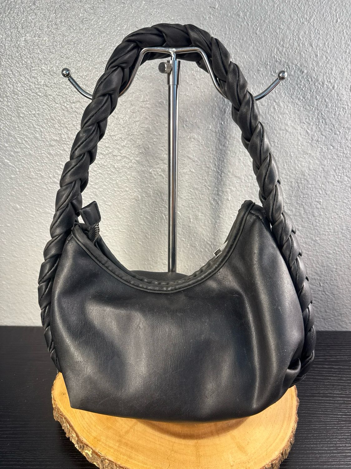 Unbranded, Black Vegan Leather Hobo Bag Can Also Be Used As Crossbody