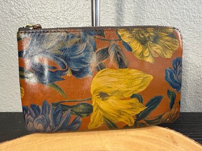 Patricia Nash Floral Leather Wristlet Wallet Clutch Like New