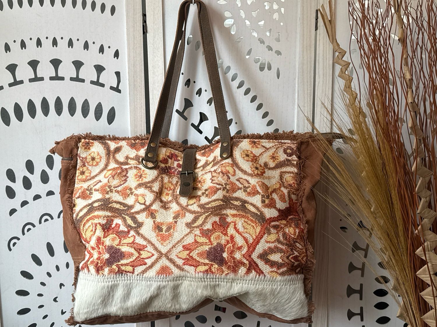 Myra extra large canvas and leather overnighter new without tags