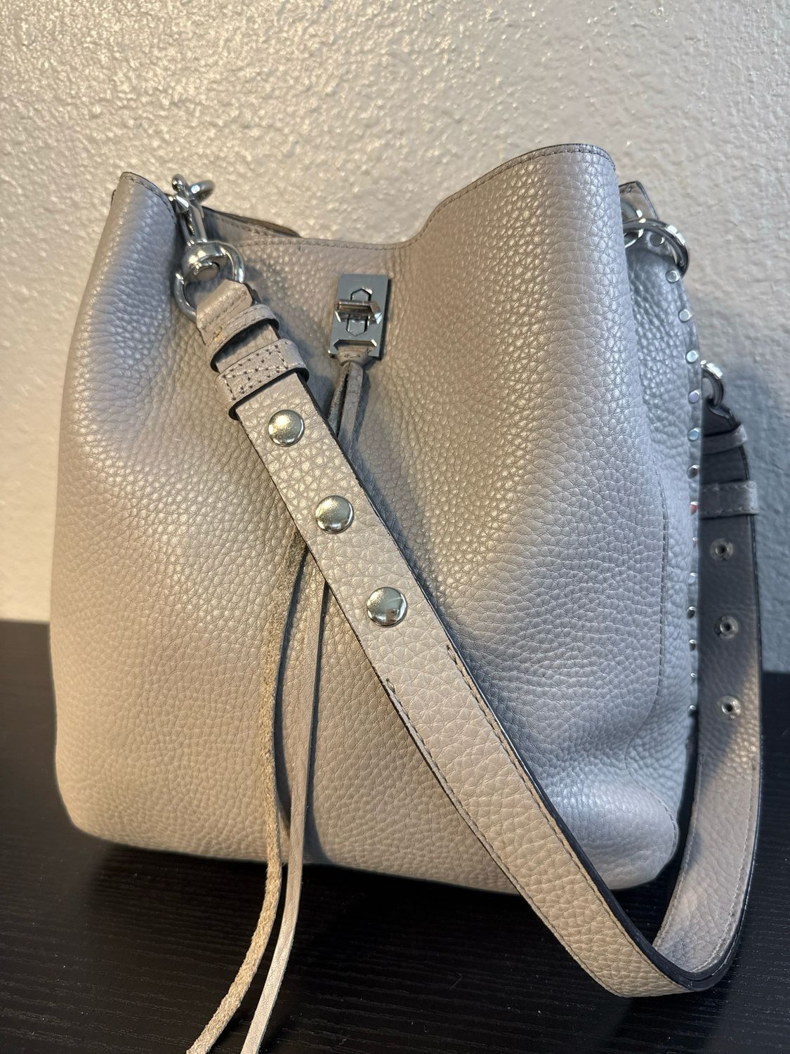 Rebecca Minkoff Darren, Gray Leather Shoulder Bag Or Crossbody Like New