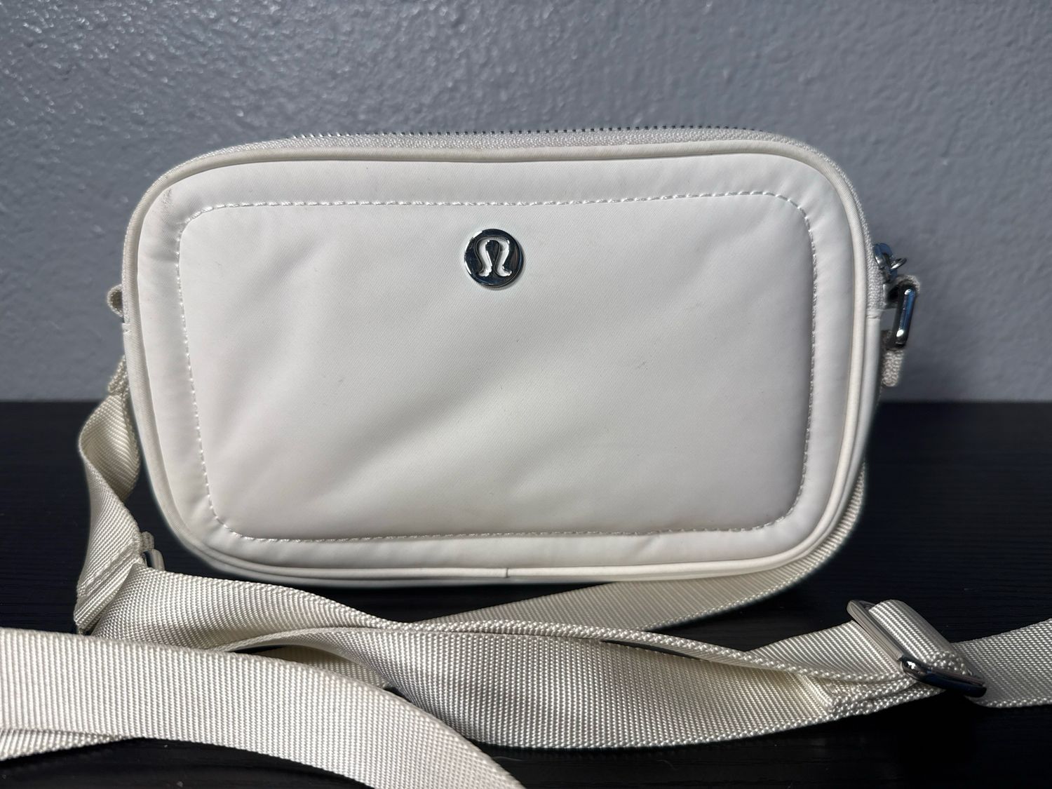 Lululemon Chalk Nylon Double Zip Crossbody Bag From My Collection