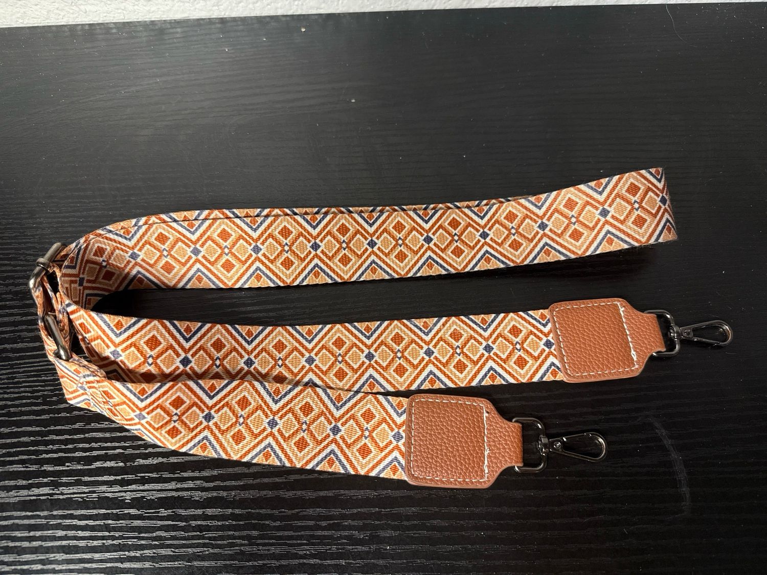 Purse Strap, Browns With Gunmetal Hardware Adjustable