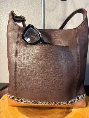 The SAK Brown Leather Crossbody In New Condition