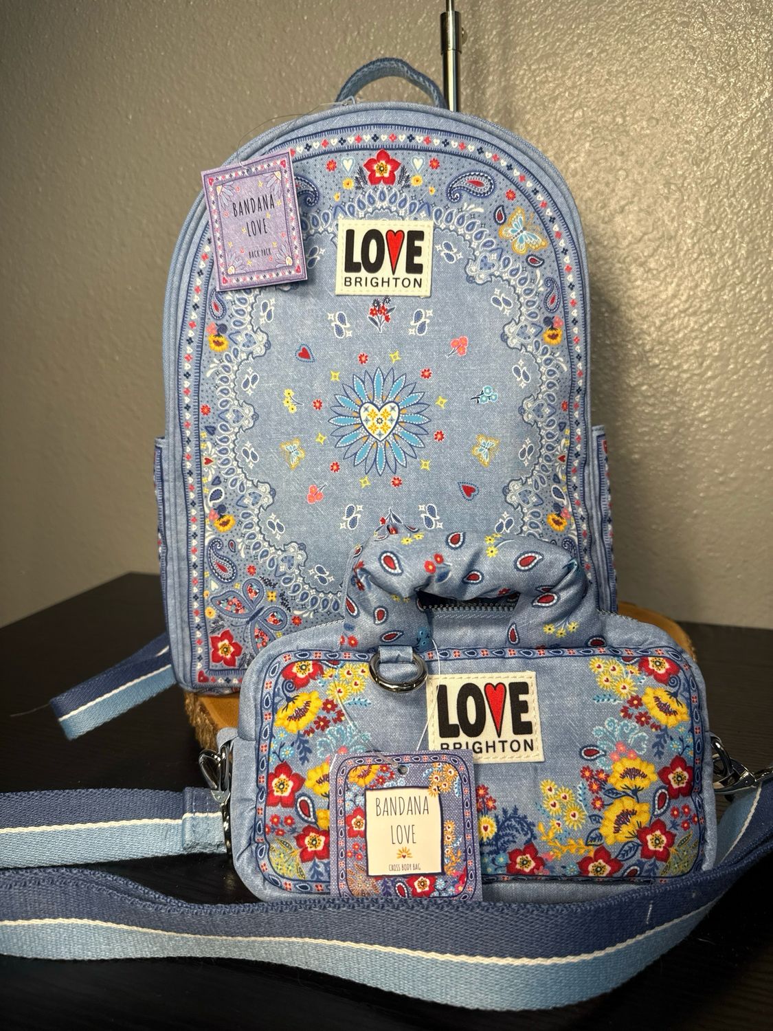 Brighton Bandanna Love Small Crossbody Bag New With Tags Matching Backpack Sold Separately