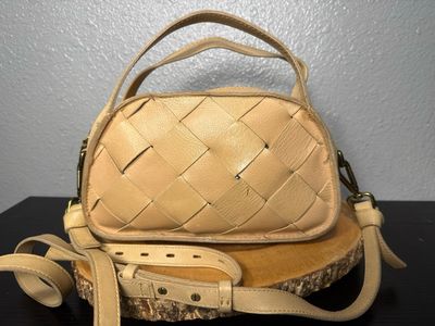 Madewell Sydney Woven Leather Sydney Zip Crossbody Bag Handbag Like New