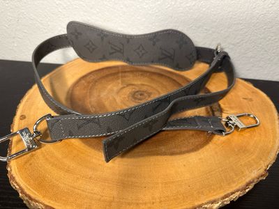 Gray Coated Canvas Monogram Purse Strap