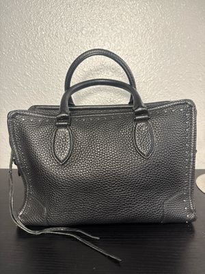 Rebecca Minkoff Black Pebbled Leather With Silver Hardware Moto Bag