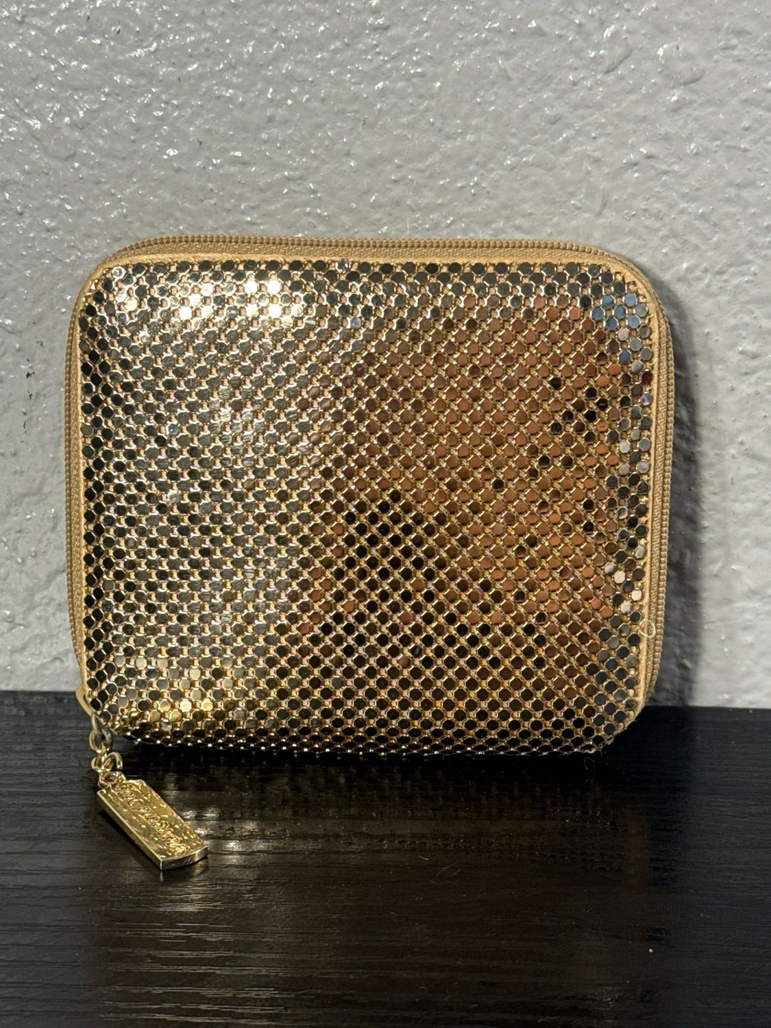 Whiting And Davis, Vintage Gold Mesh, Compact Wallet