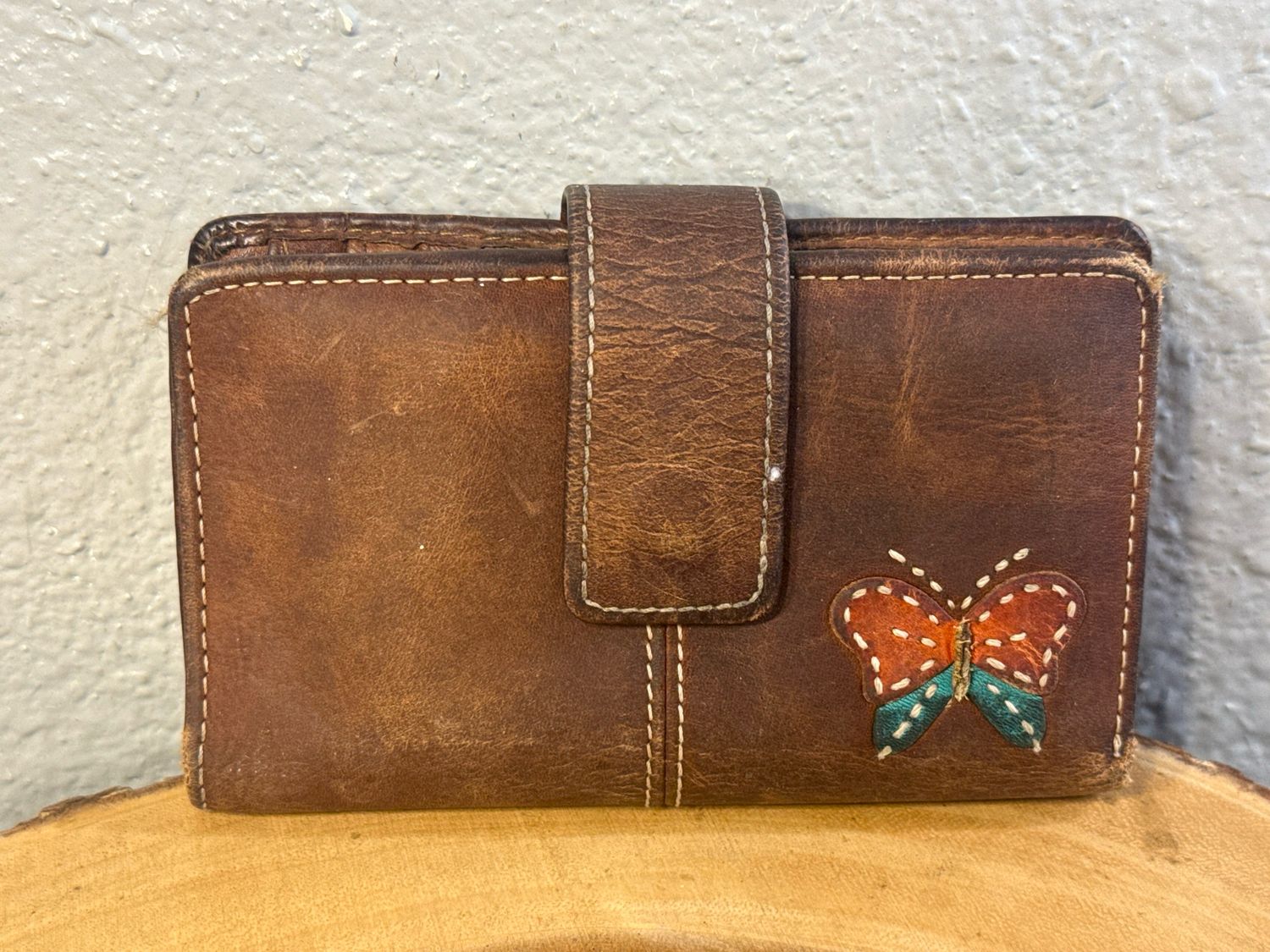 Fossil, Vintage Brown, Leather Butterfly Wallet