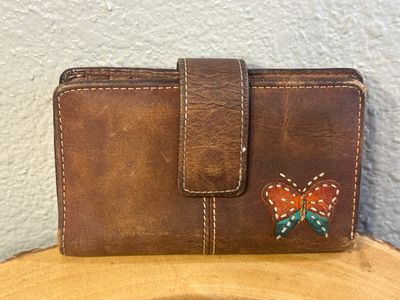 Fossil, Vintage Brown, Leather Butterfly Wallet