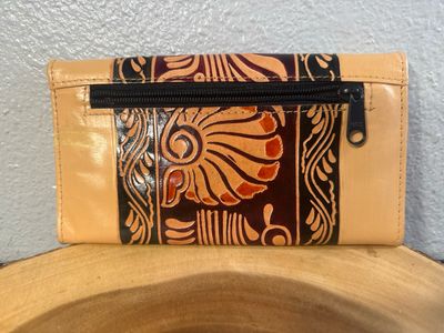 Earthbound, Brown, Embossed, Leather Wallet