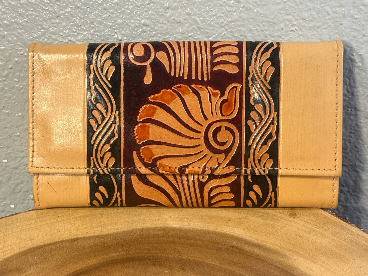 Earthbound, Brown, Embossed, Leather Wallet