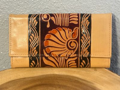 Earthbound, Brown, Embossed, Leather Wallet