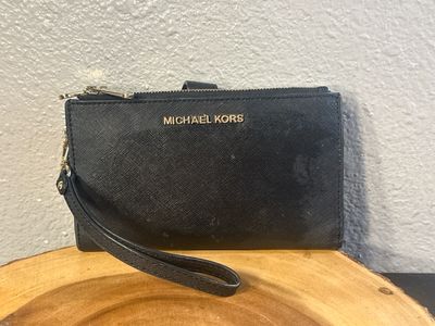 Michael Kors Black Saffiano Leather Wristlet Wallet