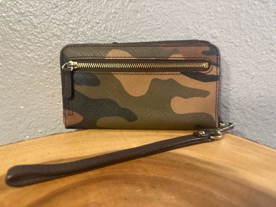Michael Kors Camouflage Saffiano Leather Wristlet Wallet