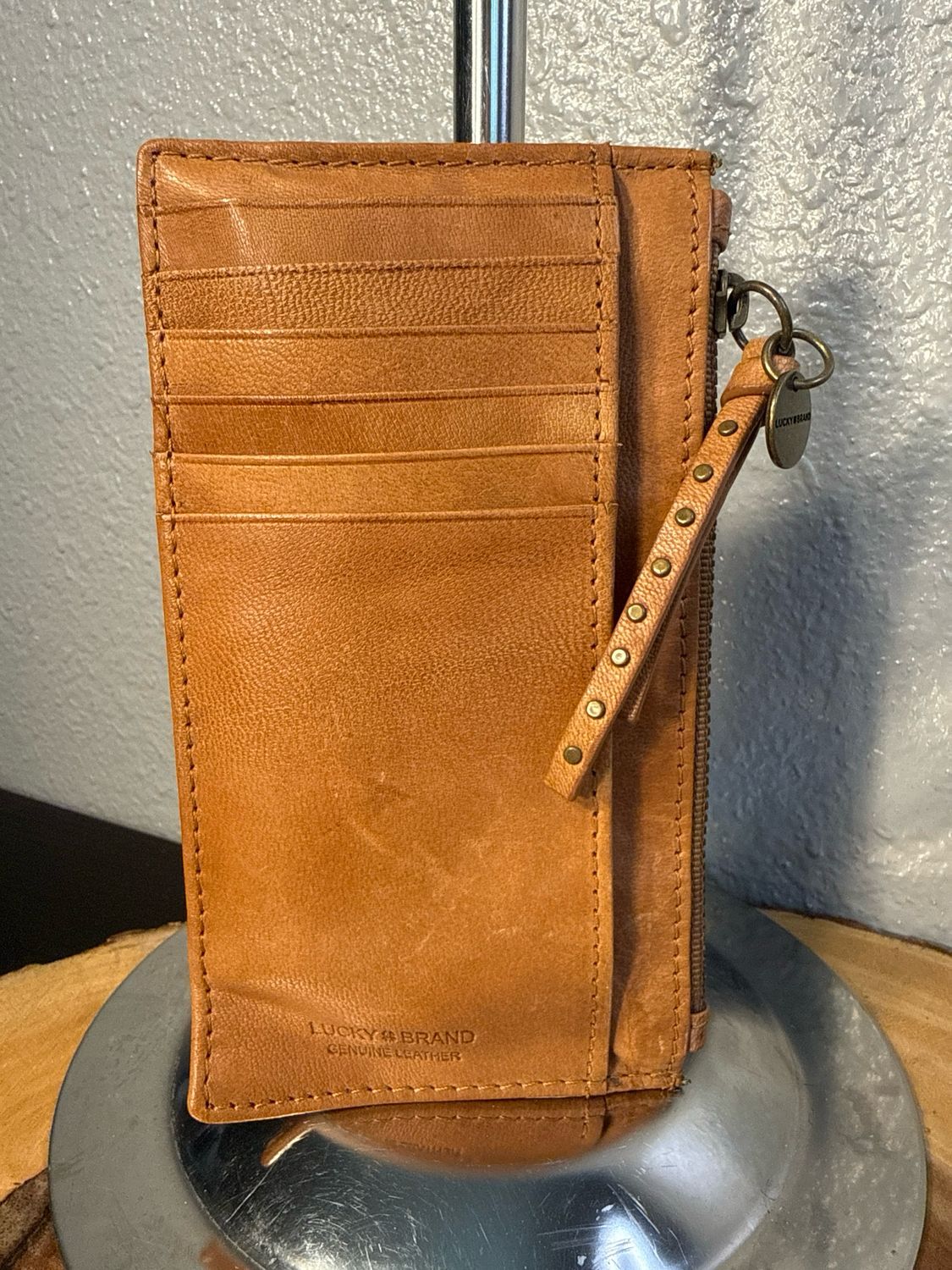 Lucky Brand, Brown Leather Card Wallet