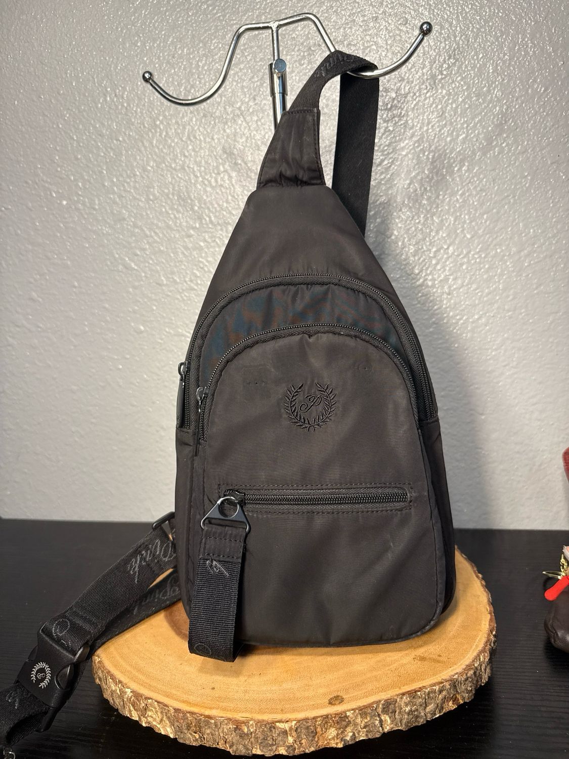 Victoria’s Secret Pink Black Nylon Sling Bag