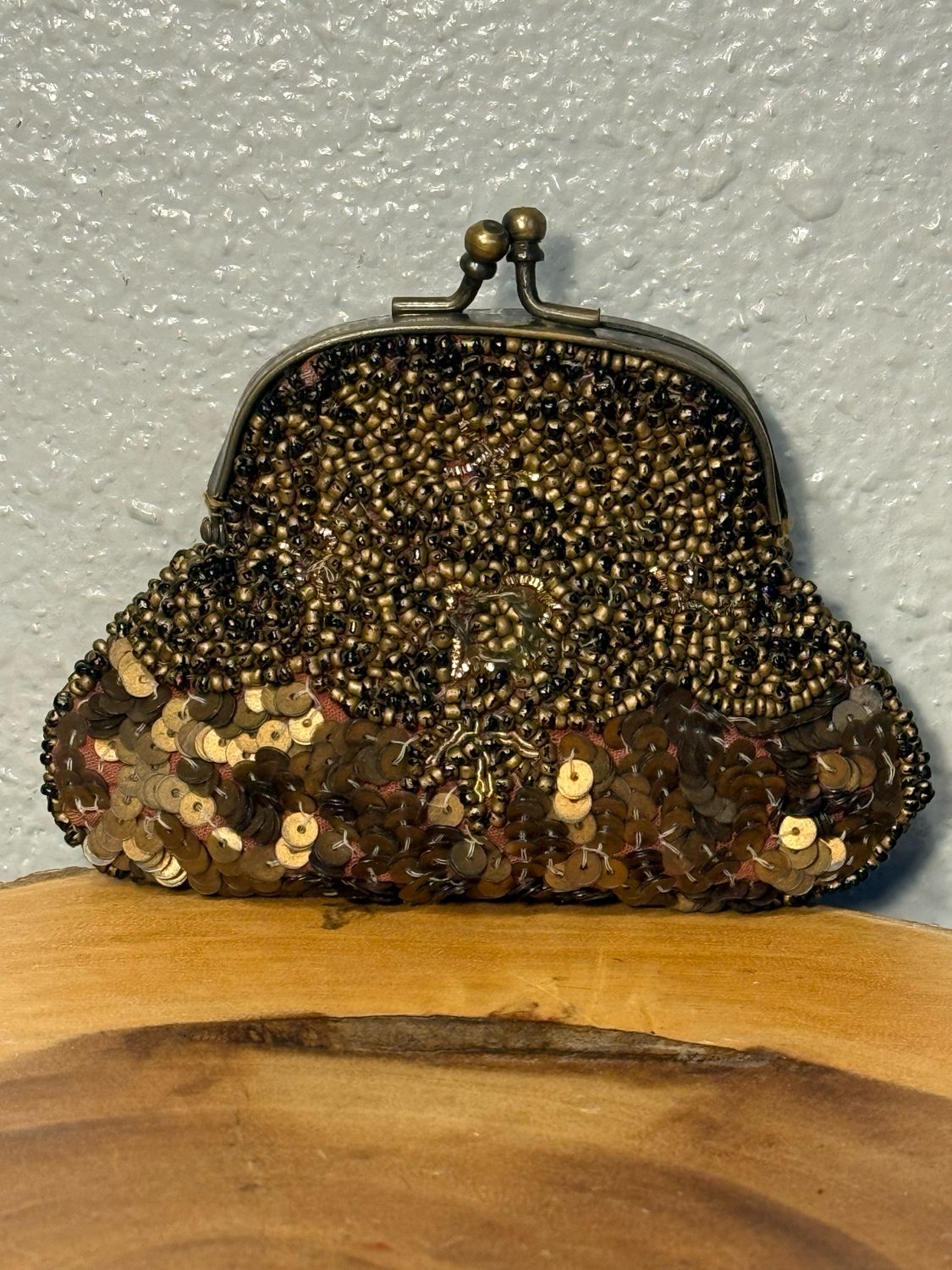 Vintage 1930S To 1940S Beaded Kiss Lock Coin Purse