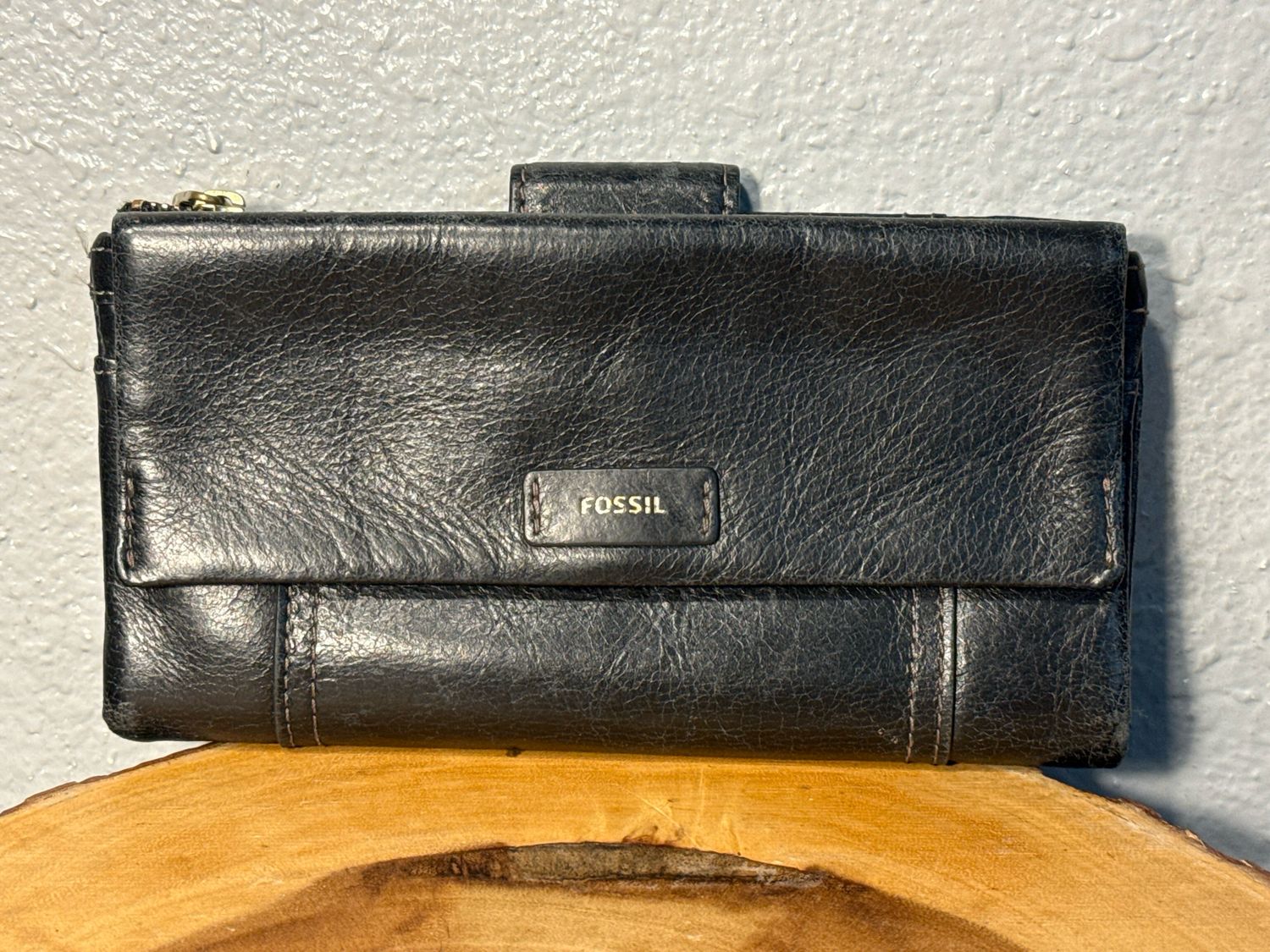 Fossil, Vintage, Black Leather Wallet