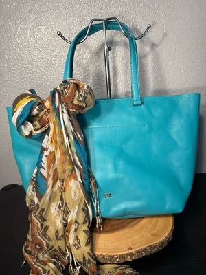 BUILD A BAG extremely Rare Cavalli Turquoise, Leather Shoulder Bag With Hobo International Wallet, And Accessories Bundle