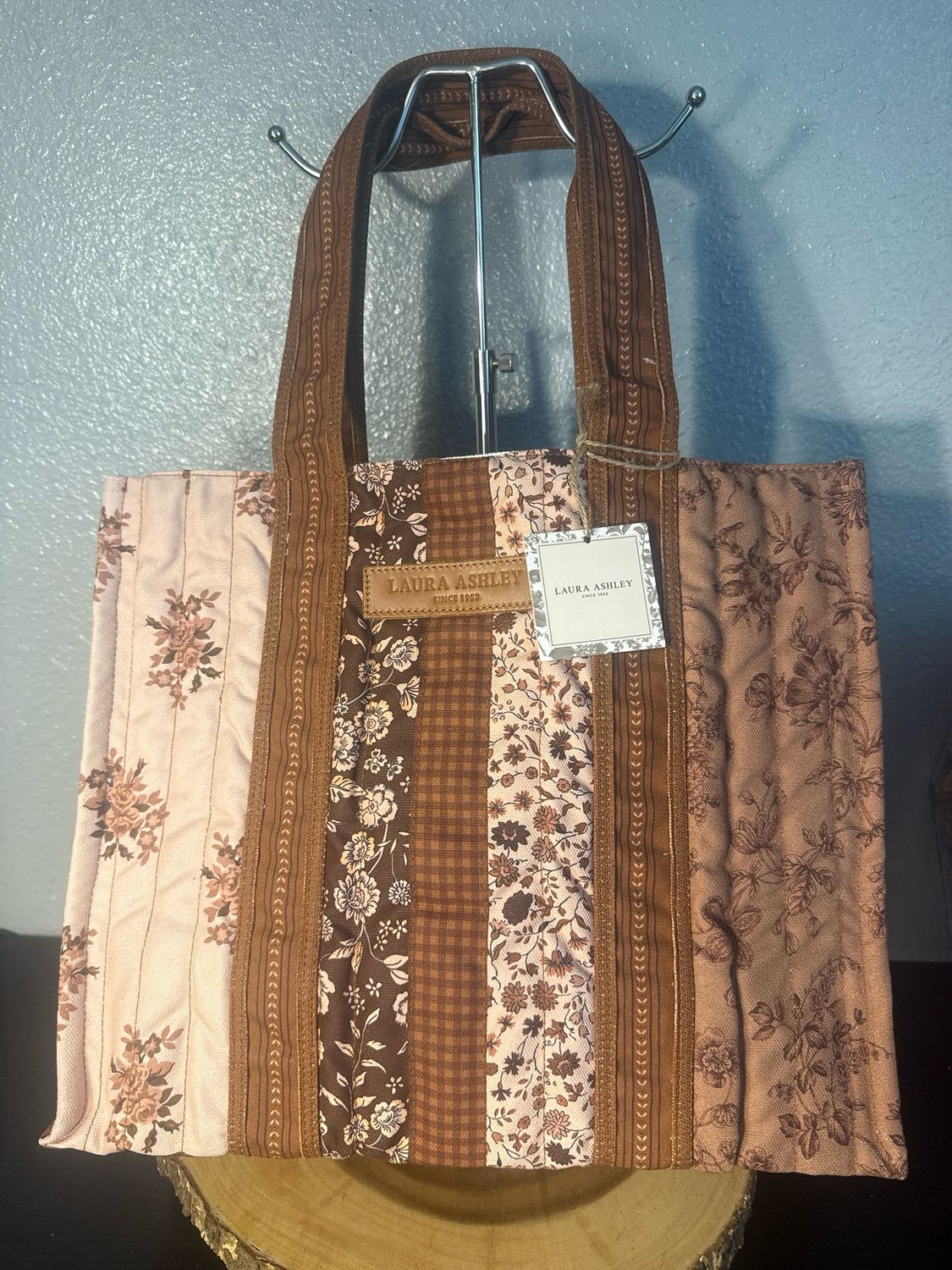 Laura Ashley, Cottage Core Fall Quilted Tote Bag New With Tags