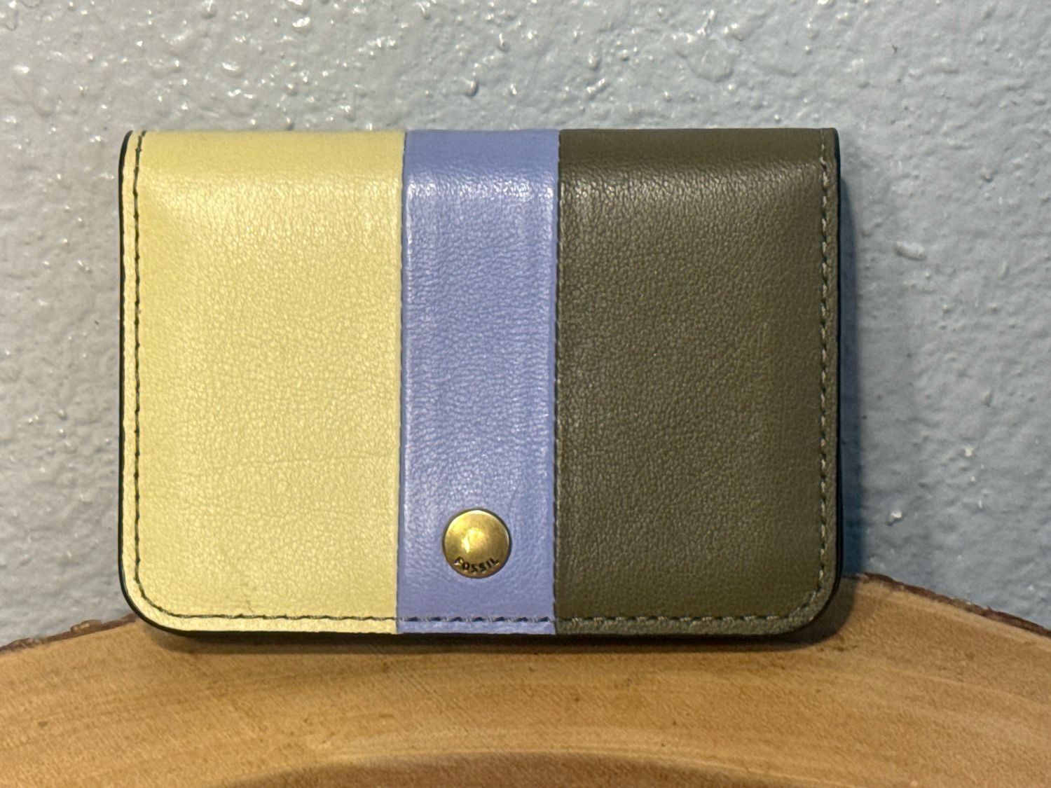 Fossil, Leather Color Block, Compact Card, Wallet