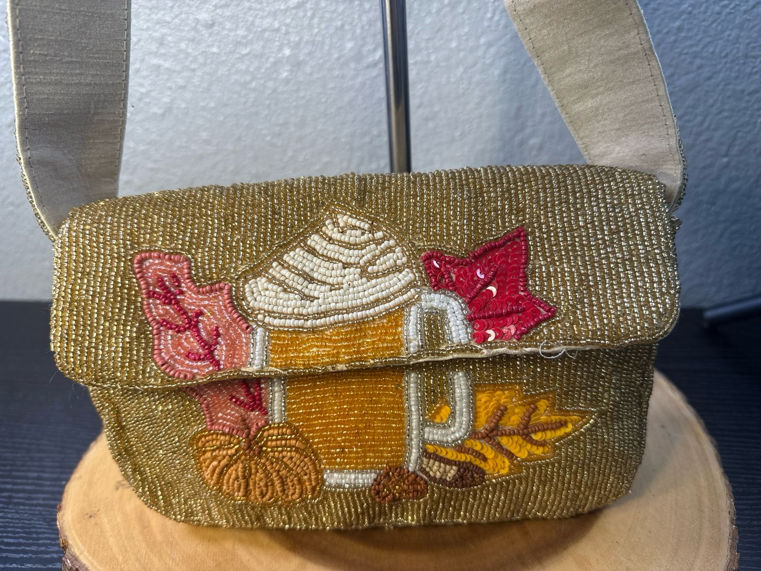 Tiktok Viral Pumpkin Spice Latte Beaded Bag