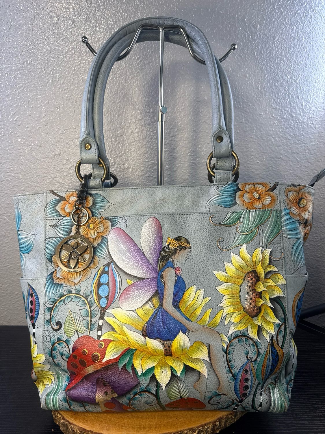 Anushka Handpainted Fairy Garden Tote Or Crossbody Large New Without Tags EXTREMELY RARE FIND