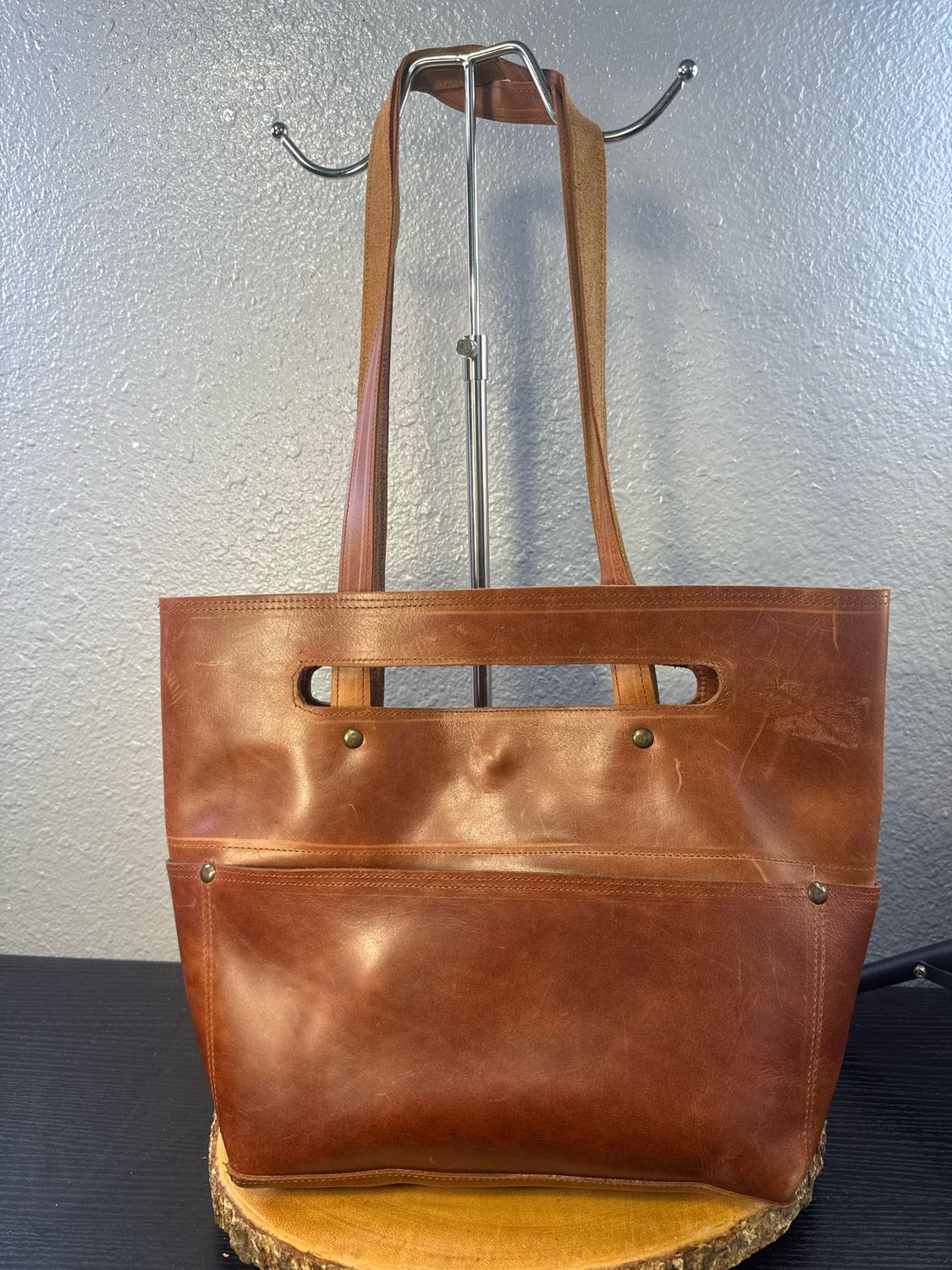 Jiminea Italy Brown Saddle, Leather Handbag Tote Bag From My Collection